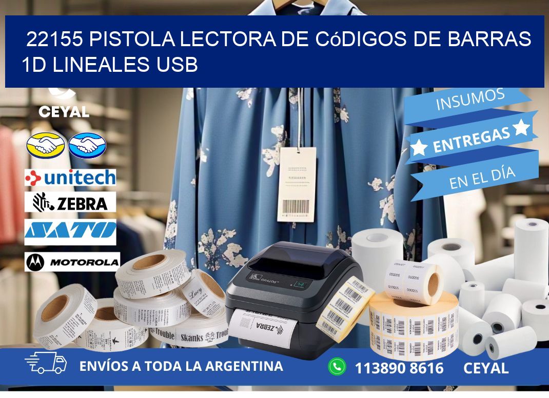 22155 Pistola Lectora De Códigos De Barras 1d Lineales Usb