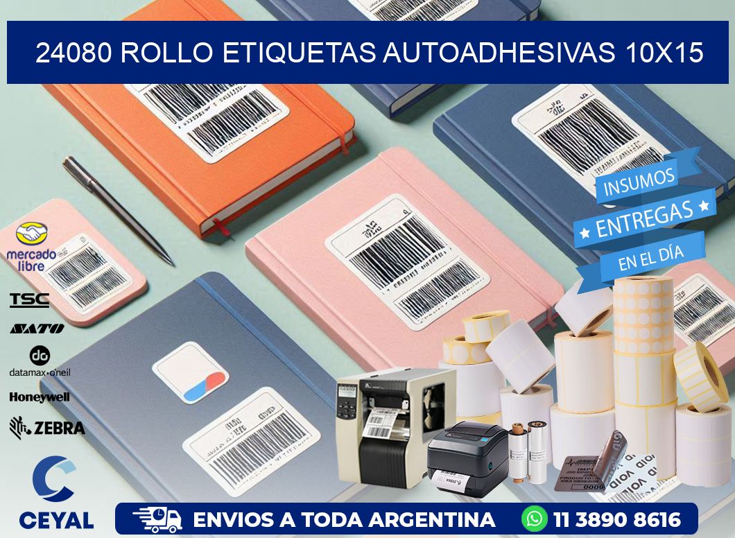 24080 Rollo Etiquetas autoadhesivas 10x15