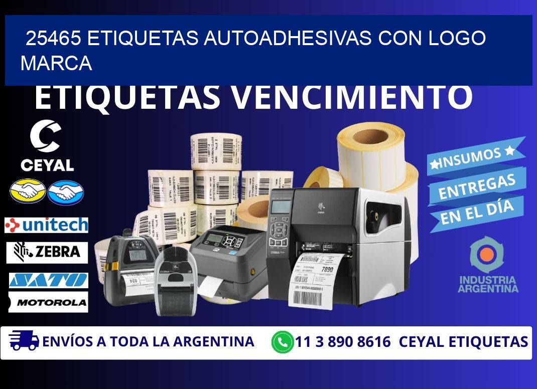 25465 etiquetas autoadhesivas con logo marca