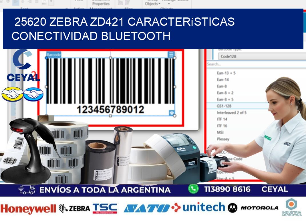 25620 Zebra ZD421 características conectividad Bluetooth