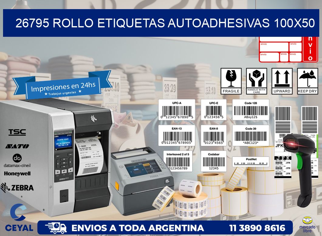 26795 Rollo Etiquetas autoadhesivas 100x50
