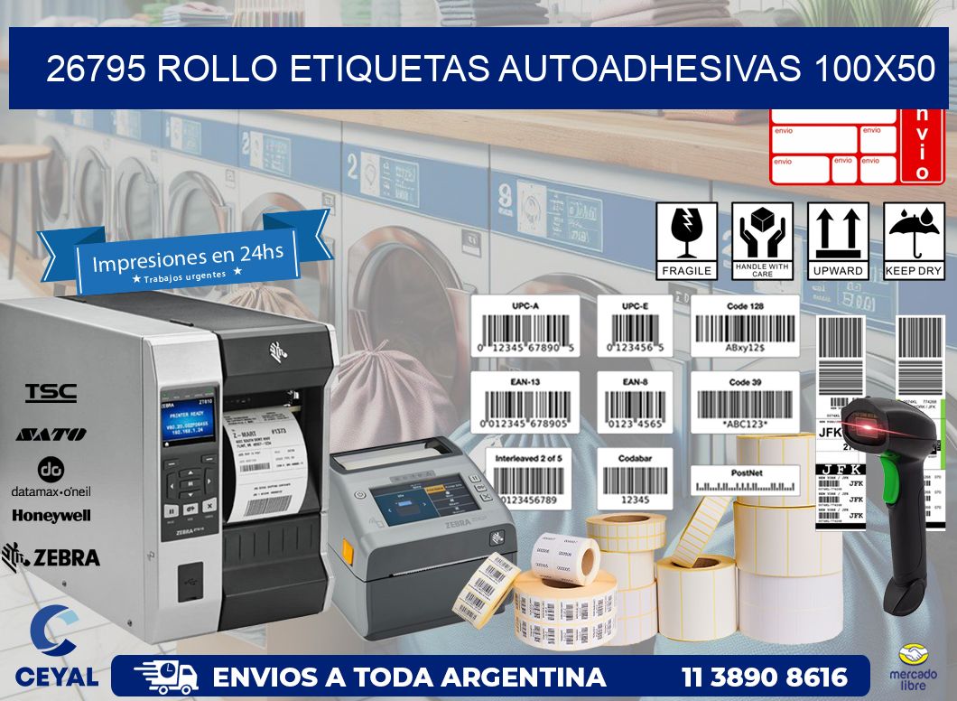 26795 Rollo Etiquetas autoadhesivas 100x50