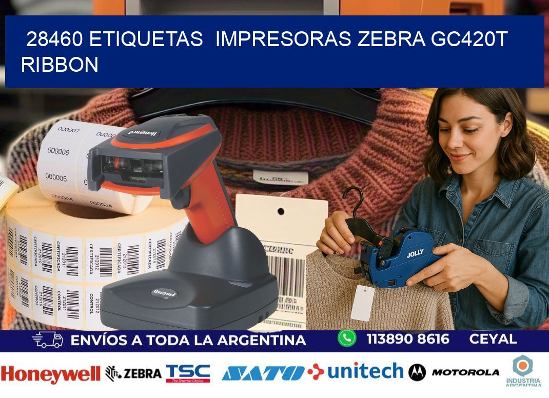 28460 etiquetas impresoras zebra gc420t ribbon
