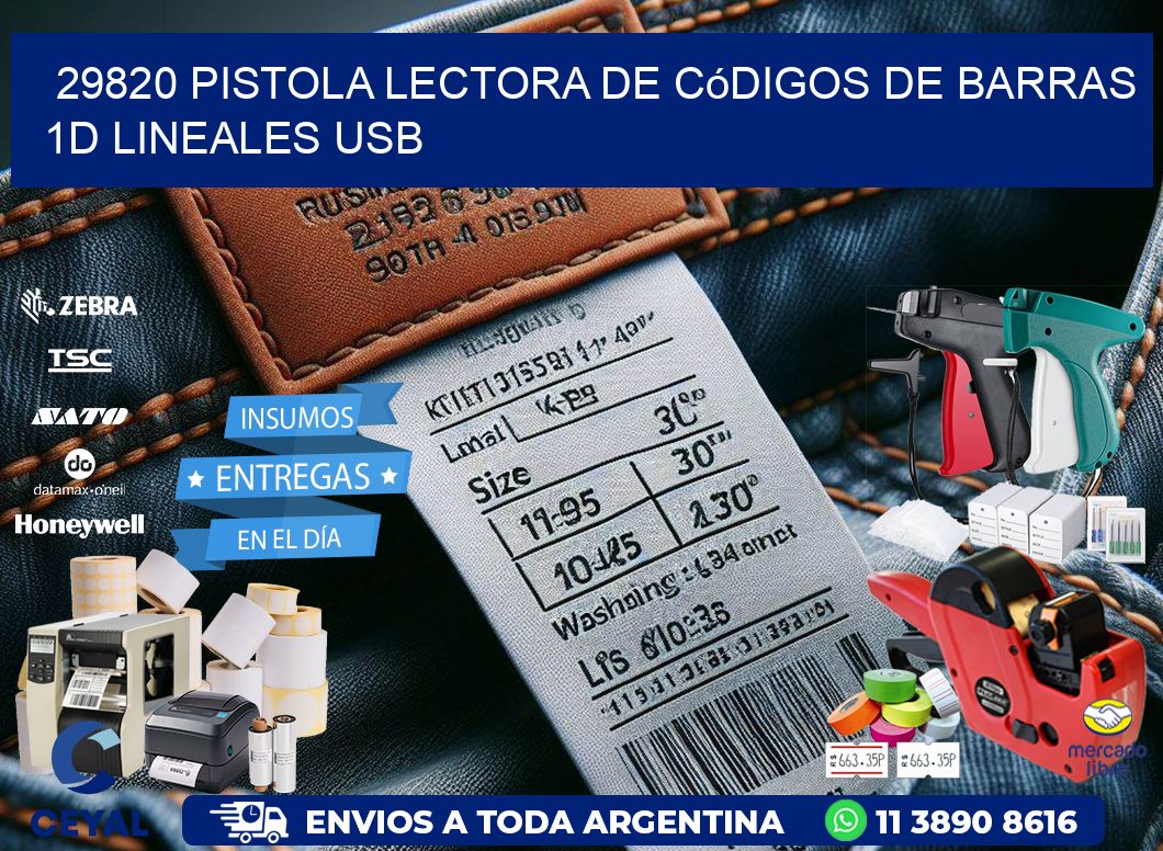 29820 Pistola Lectora De Códigos De Barras 1d Lineales Usb