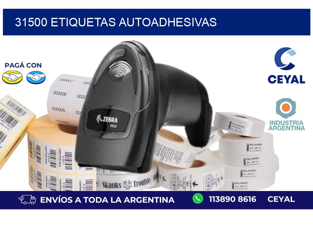 31500 Etiquetas autoadhesivas