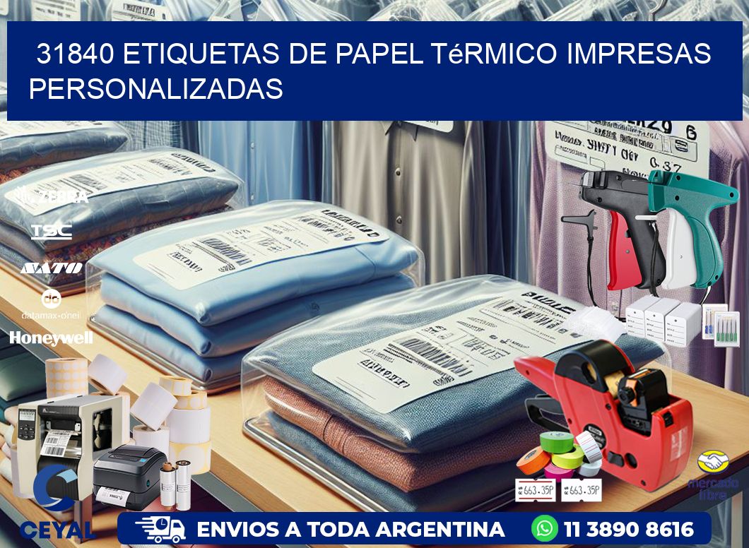 31840 Etiquetas de papel térmico impresas personalizadas