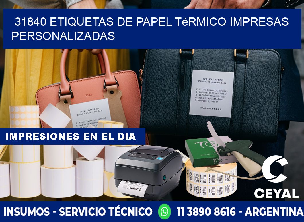 31840 Etiquetas de papel térmico impresas personalizadas
