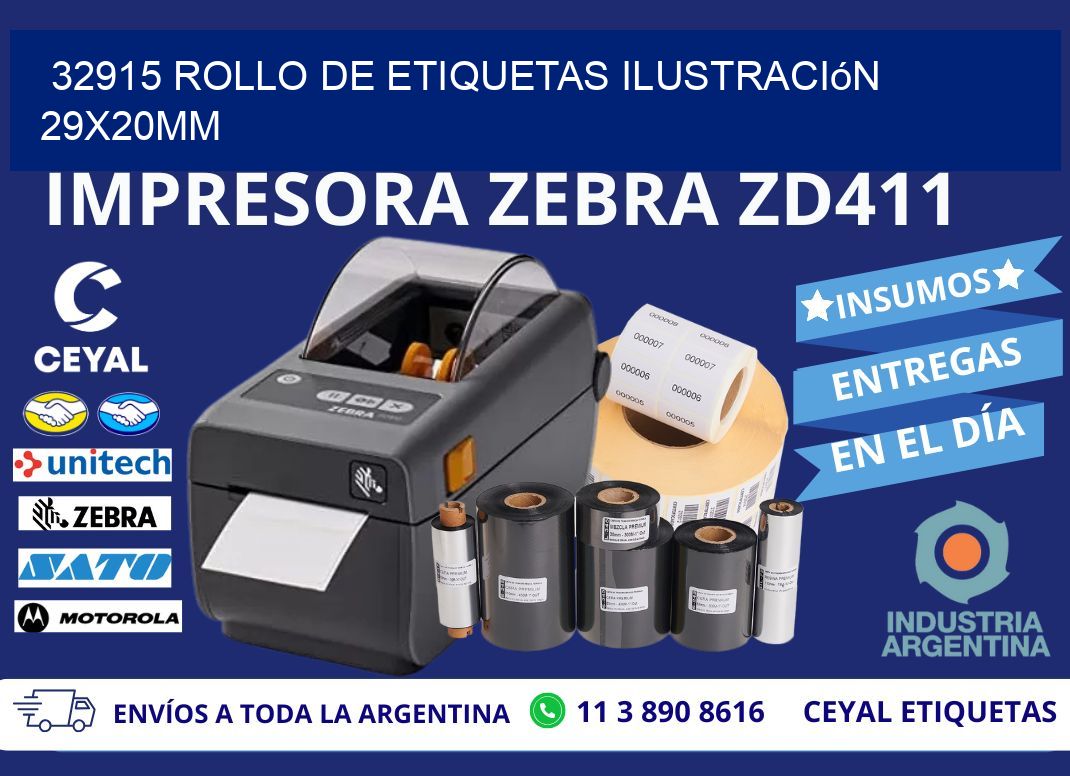 32915 Rollo De Etiquetas Ilustración 29x20mm