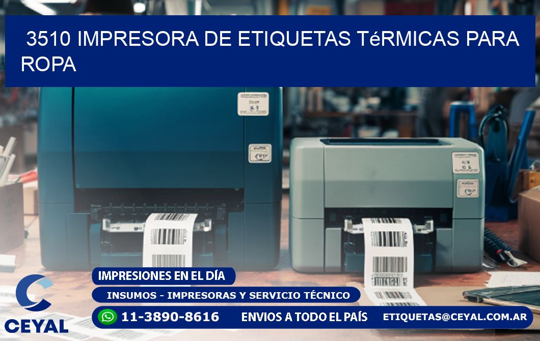 3510 impresora de etiquetas térmicas para ropa