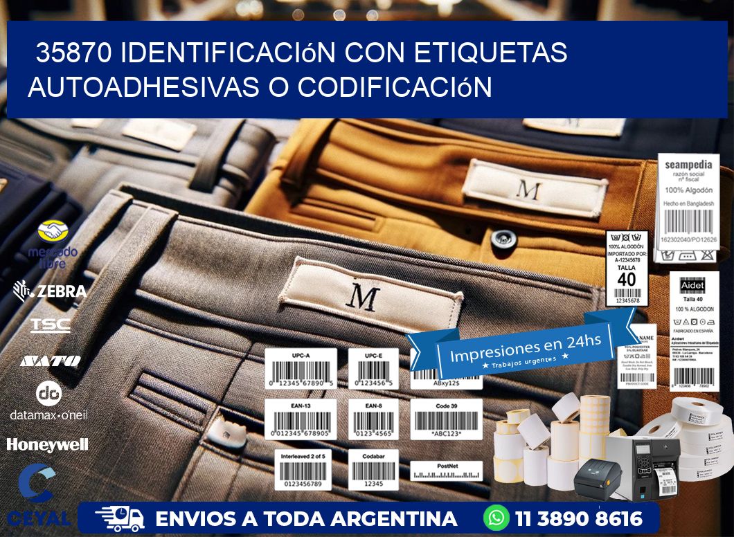 35870 identificación con etiquetas autoadhesivas o codificación