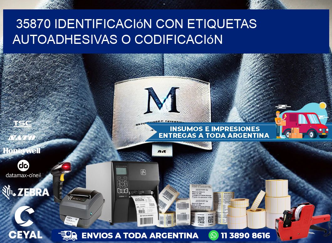 35870 identificación con etiquetas autoadhesivas o codificación