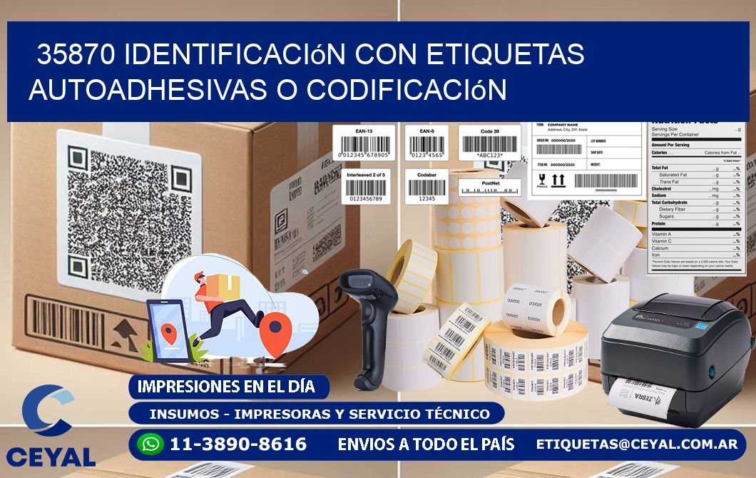 35870 identificación con etiquetas autoadhesivas o codificación