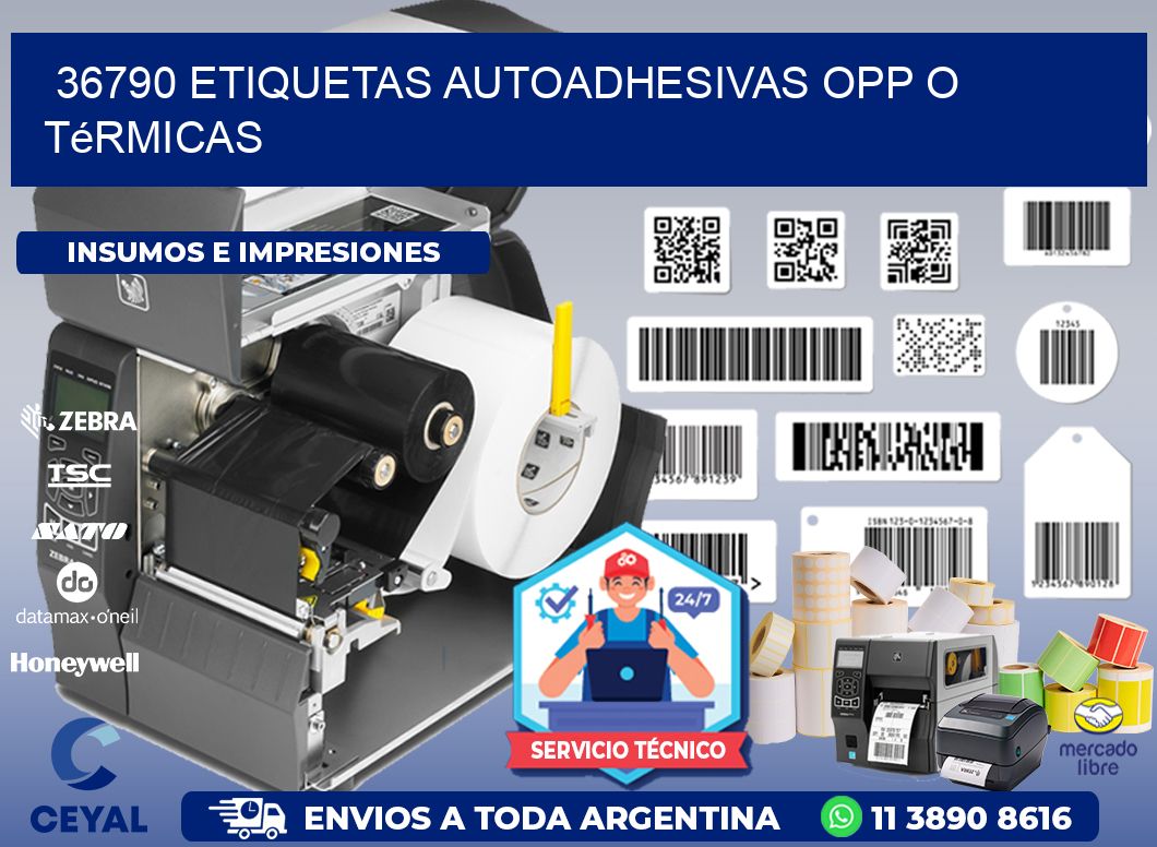 36790 etiquetas autoadhesivas opp o térmicas