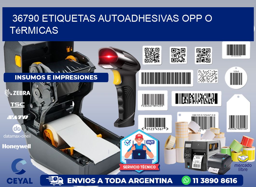 36790 etiquetas autoadhesivas opp o térmicas