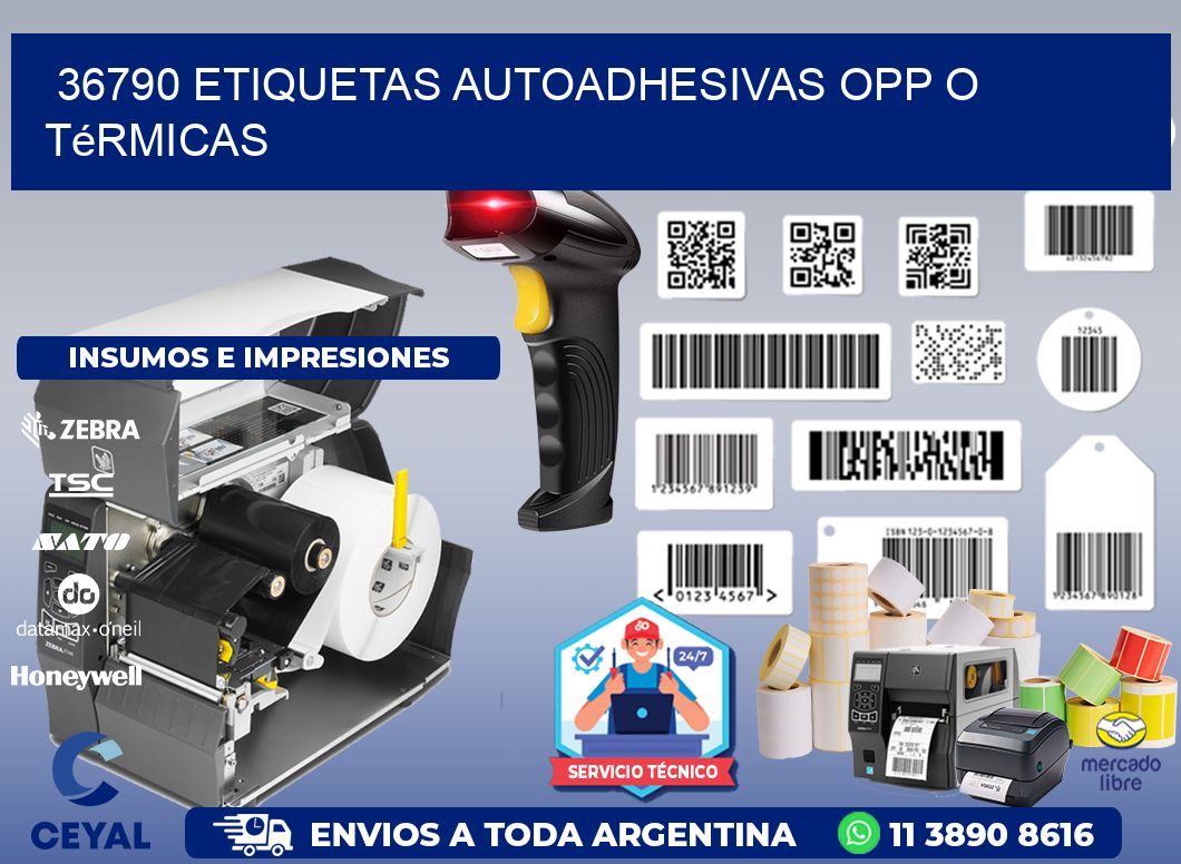 36790 etiquetas autoadhesivas opp o térmicas