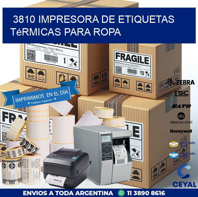 3810 impresora de etiquetas térmicas para ropa