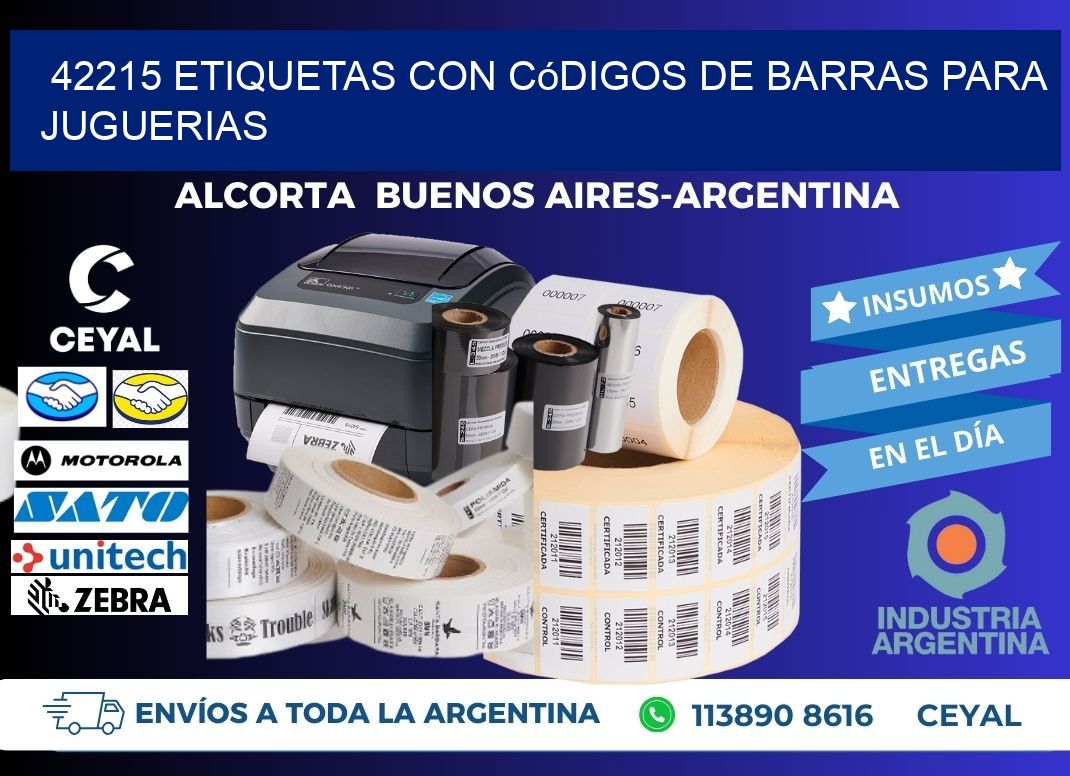 42215 etiquetas con códigos de barras para juguerias
