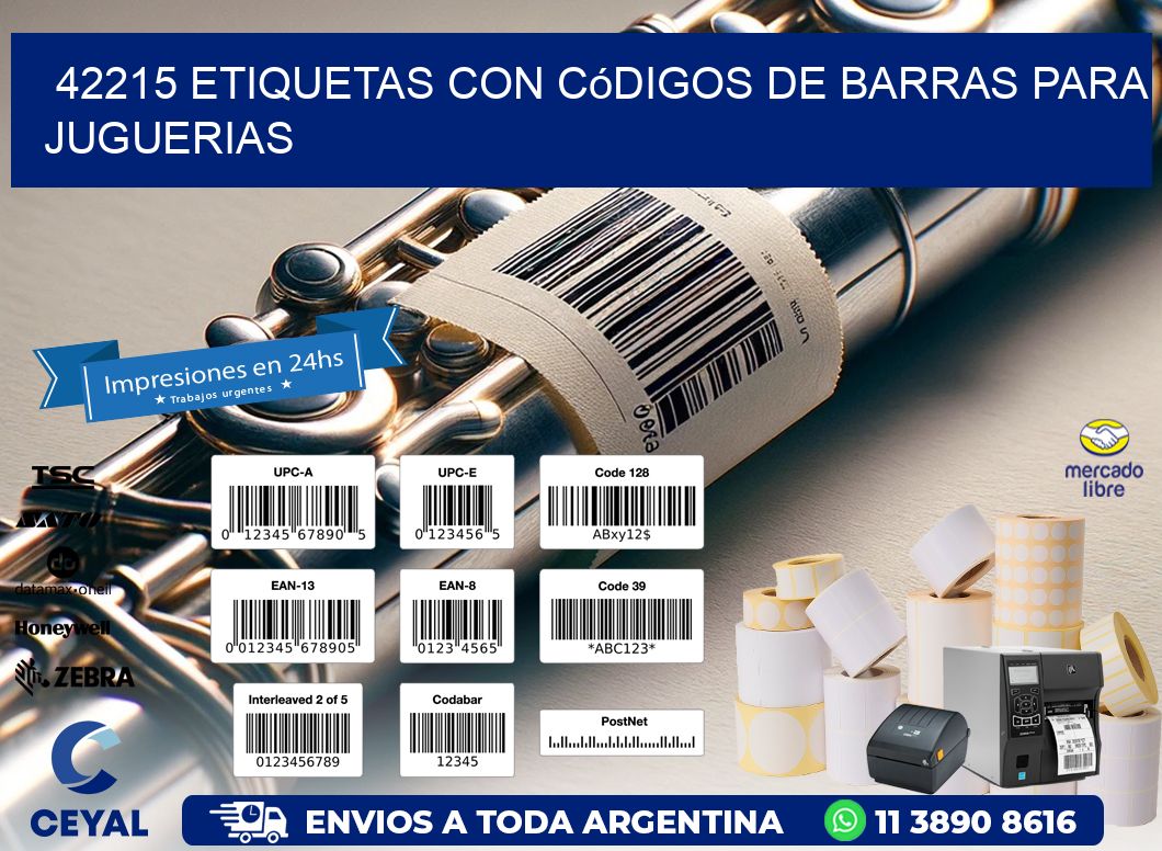 42215 etiquetas con códigos de barras para juguerias