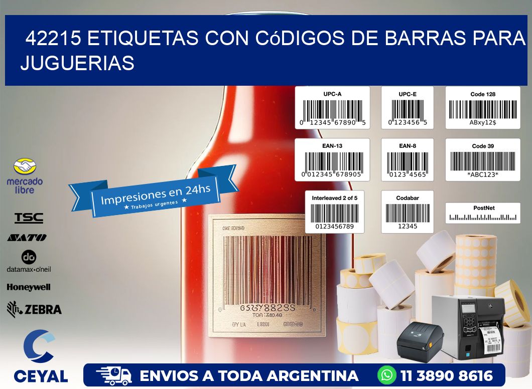42215 etiquetas con códigos de barras para juguerias