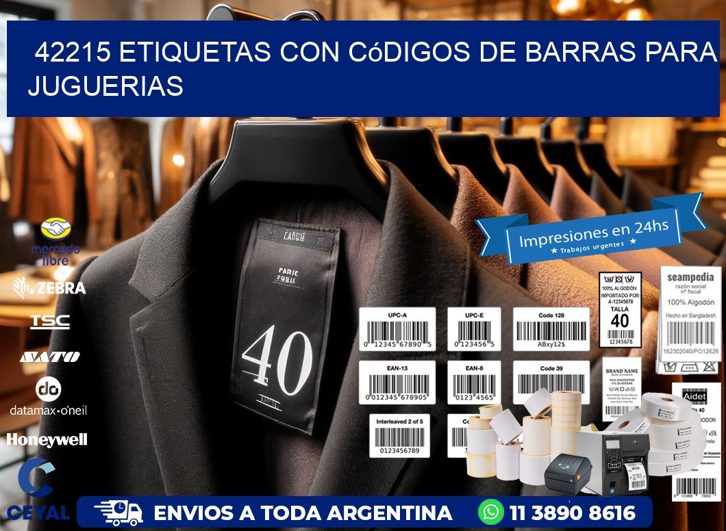 42215 etiquetas con códigos de barras para juguerias