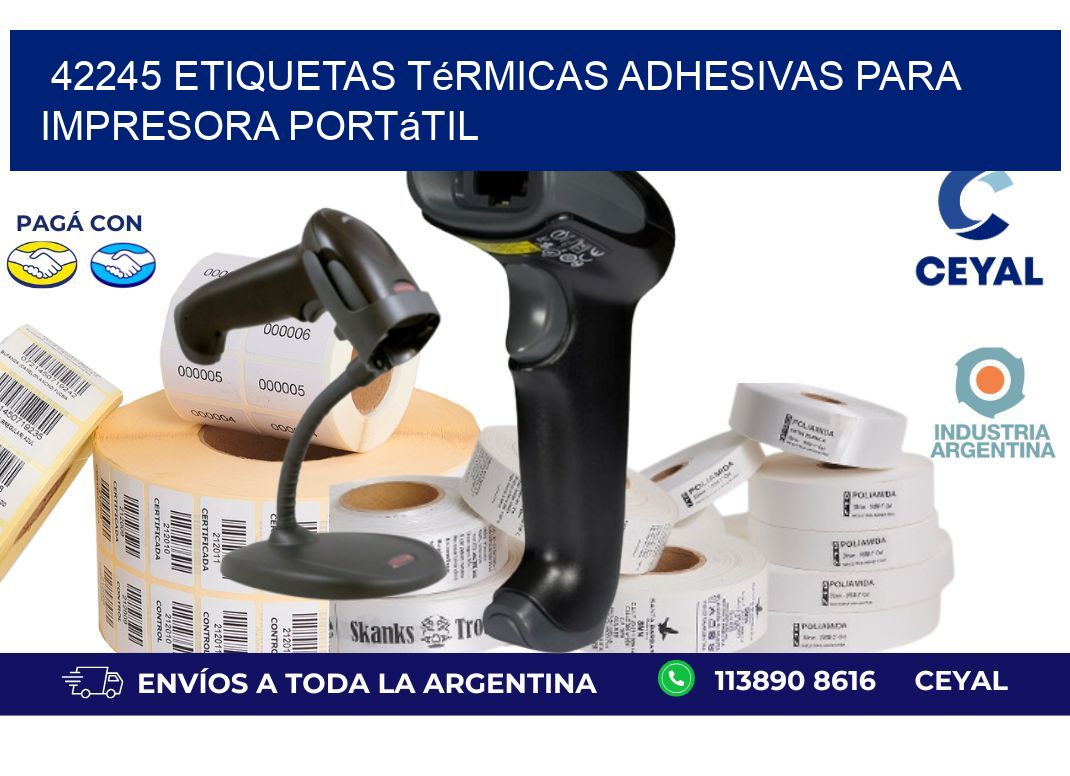 42245 etiquetas térmicas adhesivas para impresora portátil