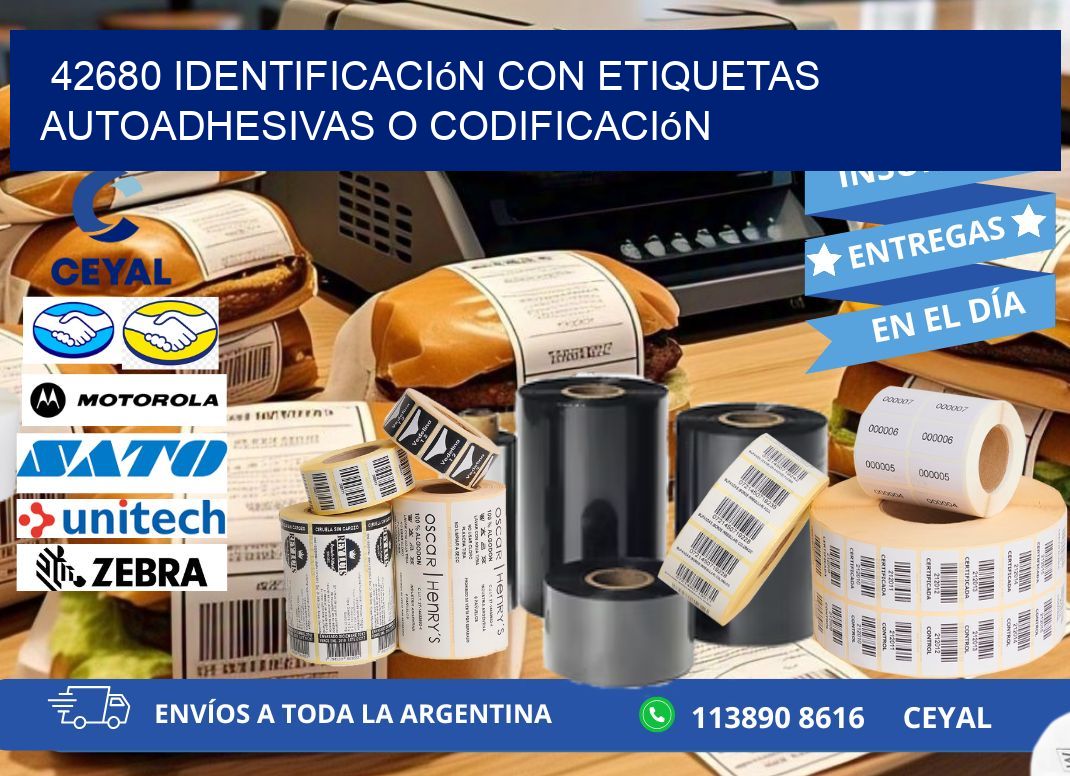 42680 identificación con etiquetas autoadhesivas o codificación