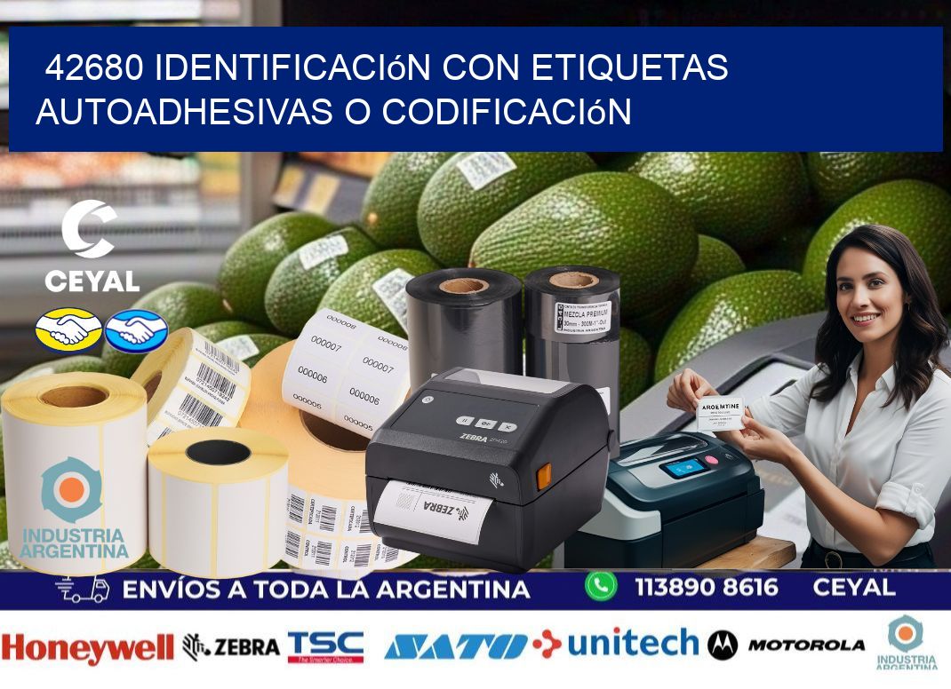 42680 identificación con etiquetas autoadhesivas o codificación