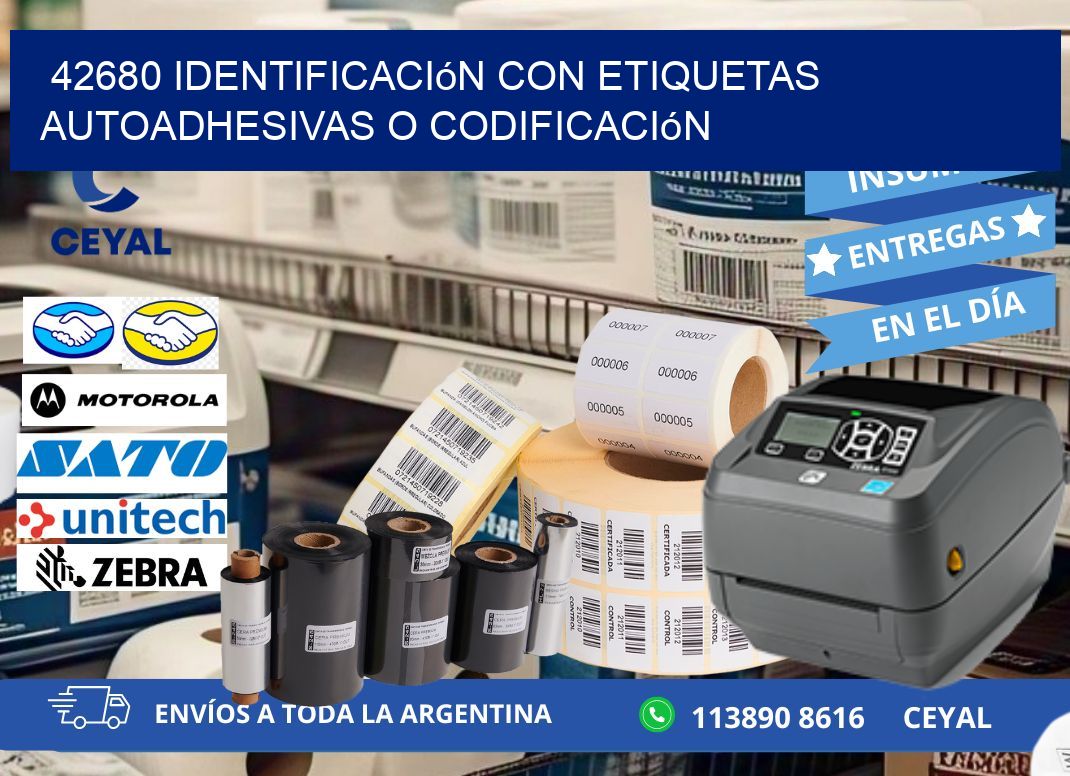 42680 identificación con etiquetas autoadhesivas o codificación