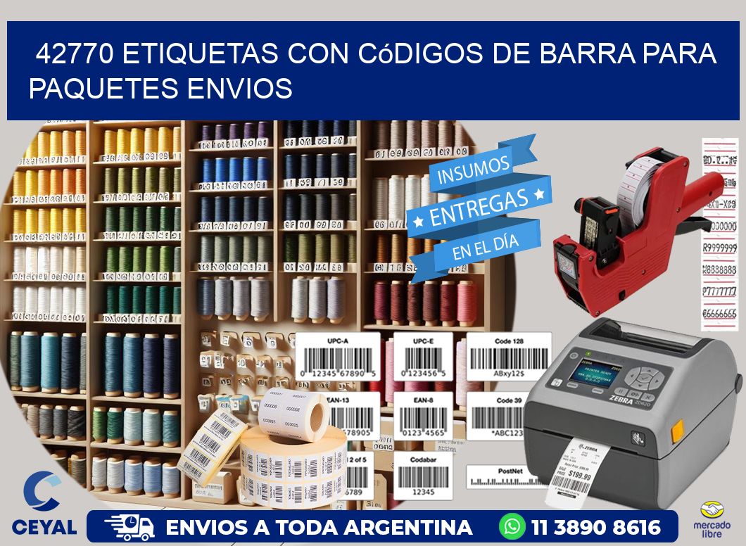 42770 etiquetas con códigos de barra para paquetes envios