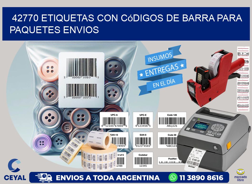 42770 etiquetas con códigos de barra para paquetes envios
