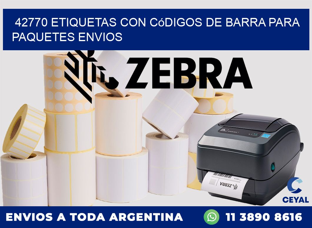 42770 etiquetas con códigos de barra para paquetes envios