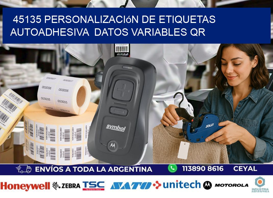 45135 Personalización de etiquetas autoadhesiva  datos variables QR