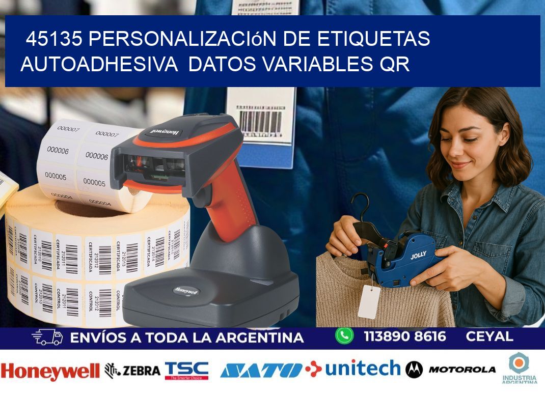 45135 Personalización de etiquetas autoadhesiva  datos variables QR