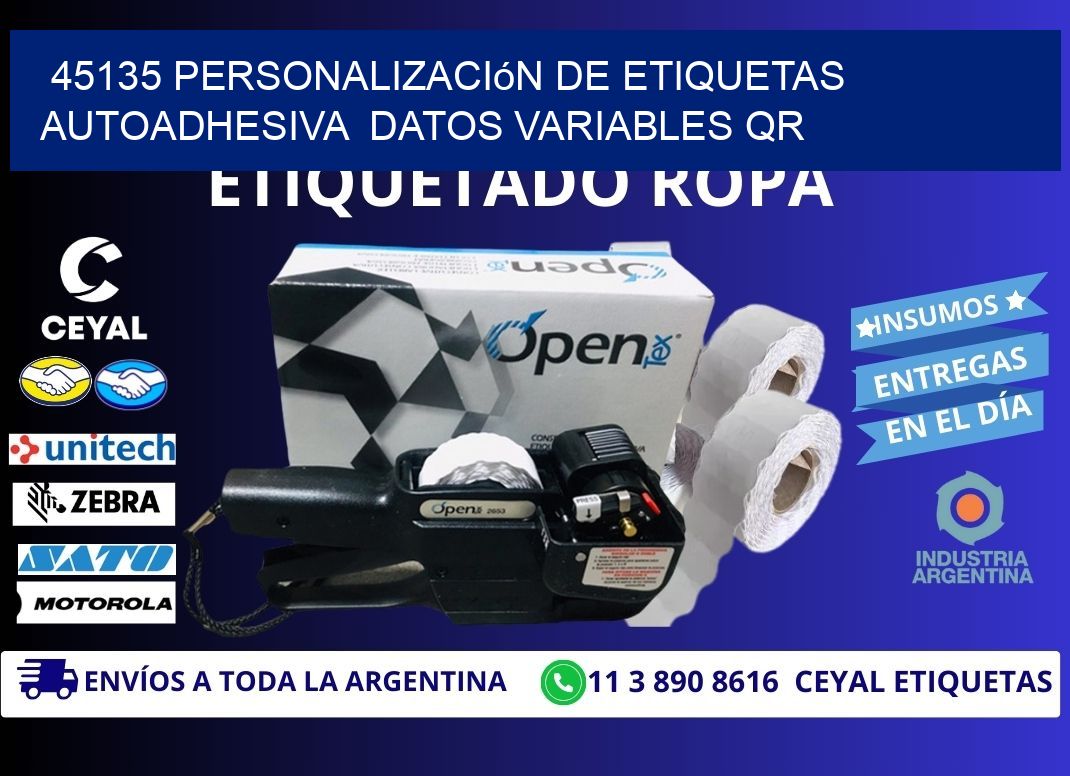 45135 Personalización de etiquetas autoadhesiva  datos variables QR