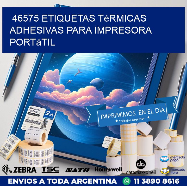 46575 etiquetas térmicas adhesivas para impresora portátil