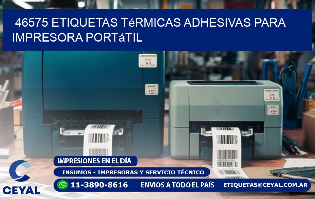 46575 etiquetas térmicas adhesivas para impresora portátil