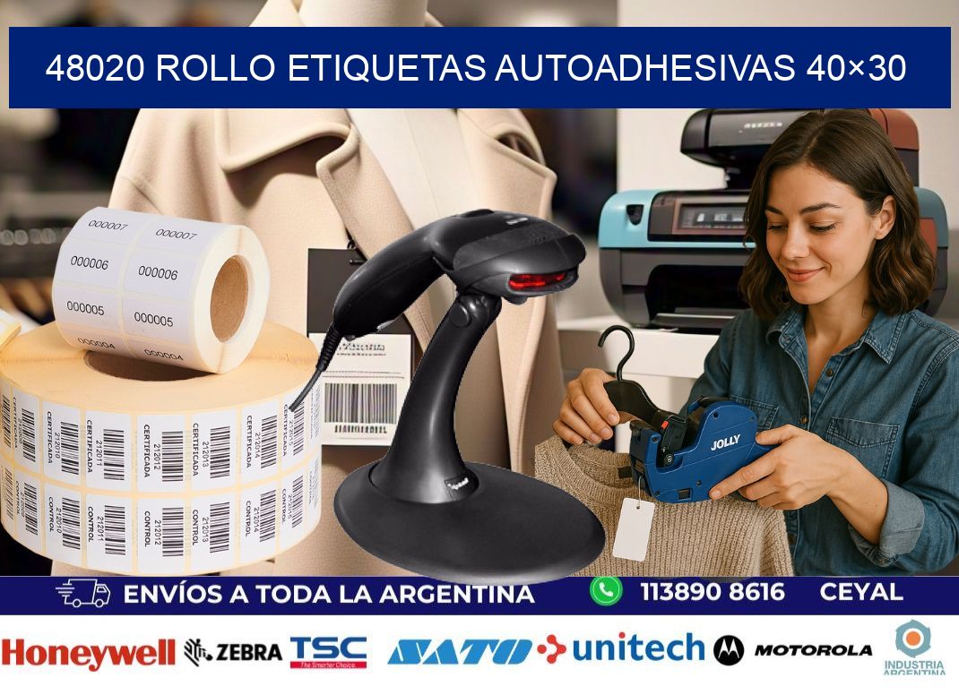 48020 Rollo Etiquetas autoadhesivas 40×30