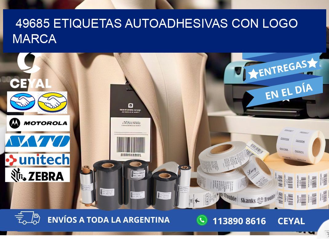 49685 etiquetas autoadhesivas con logo marca