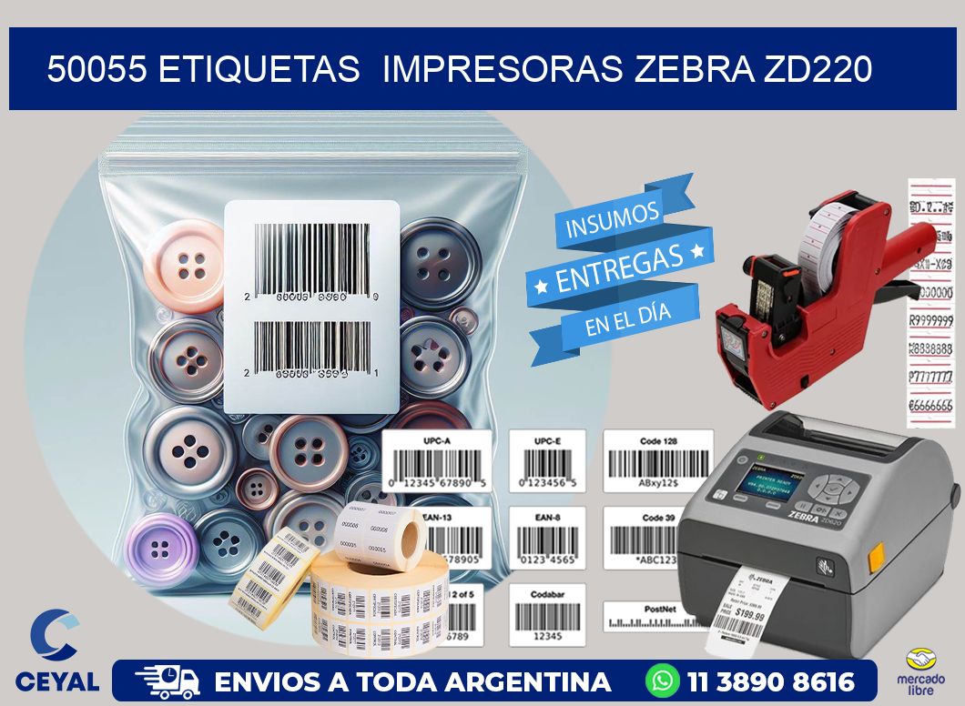 50055 etiquetas impresoras zebra zd220