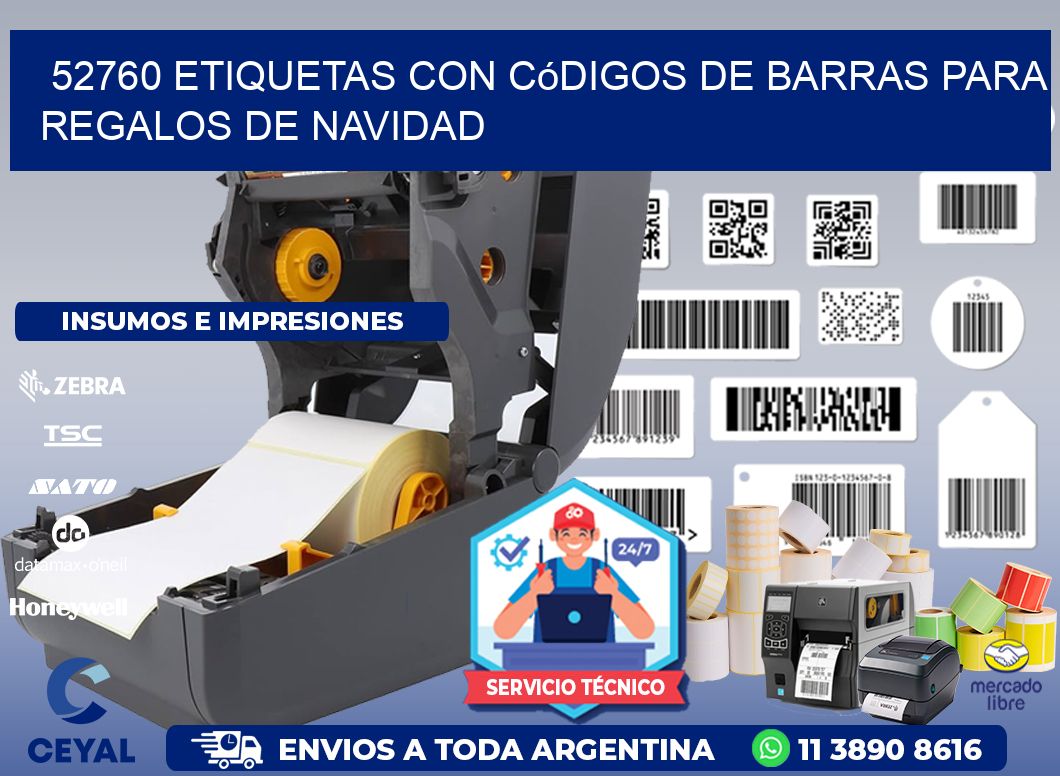 52760 etiquetas con códigos de barras para regalos de navidad