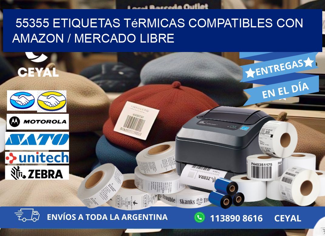 55355 etiquetas térmicas compatibles con Amazon / Mercado Libre