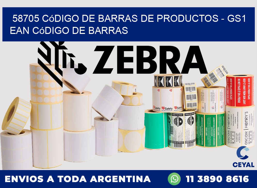 58705 Código de Barras de productos - GS1 ean Código de Barras