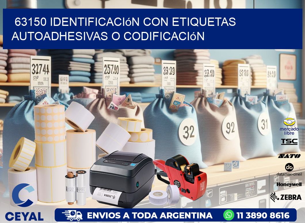 63150 identificación con etiquetas autoadhesivas o codificación