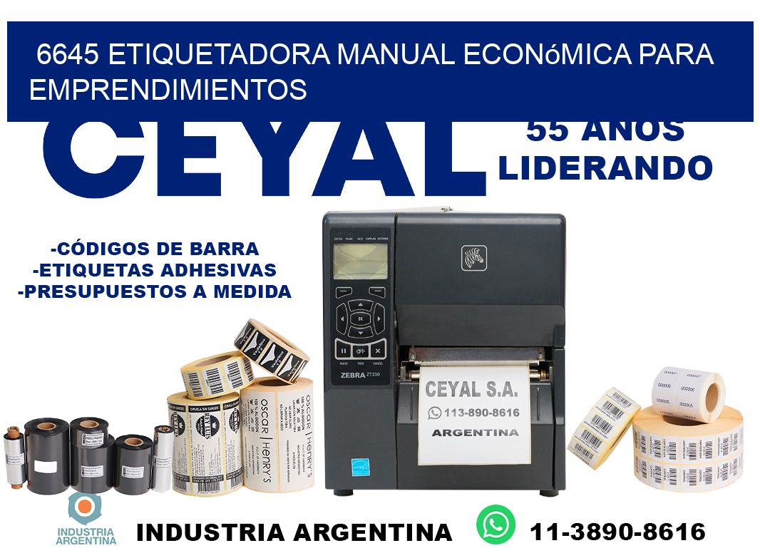 6645 etiquetadora manual económica para emprendimientos