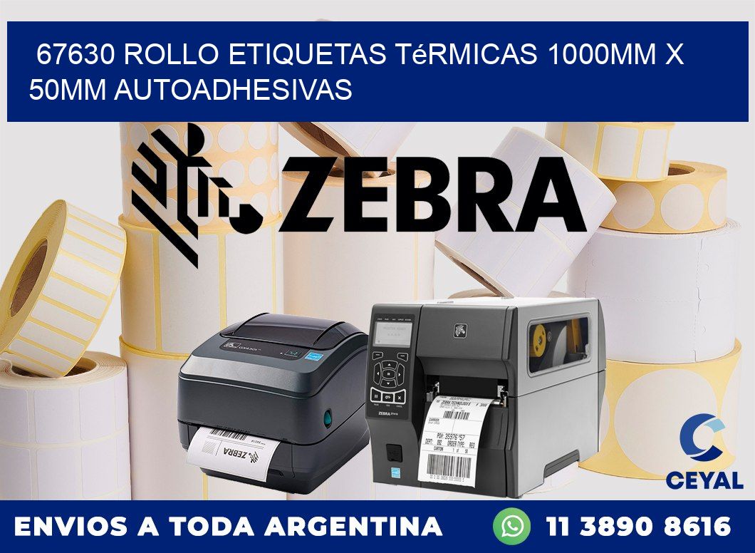 67630 Rollo Etiquetas Térmicas 1000mm X 50mm Autoadhesivas