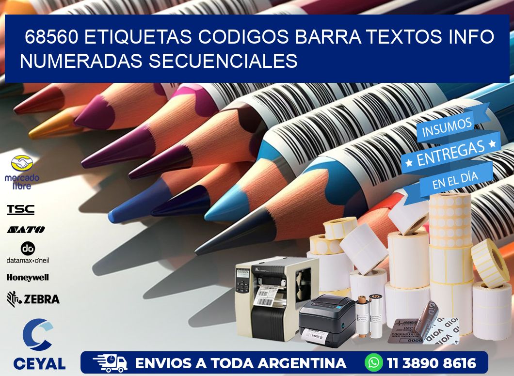68560 Etiquetas Codigos Barra Textos Info Numeradas Secuenciales