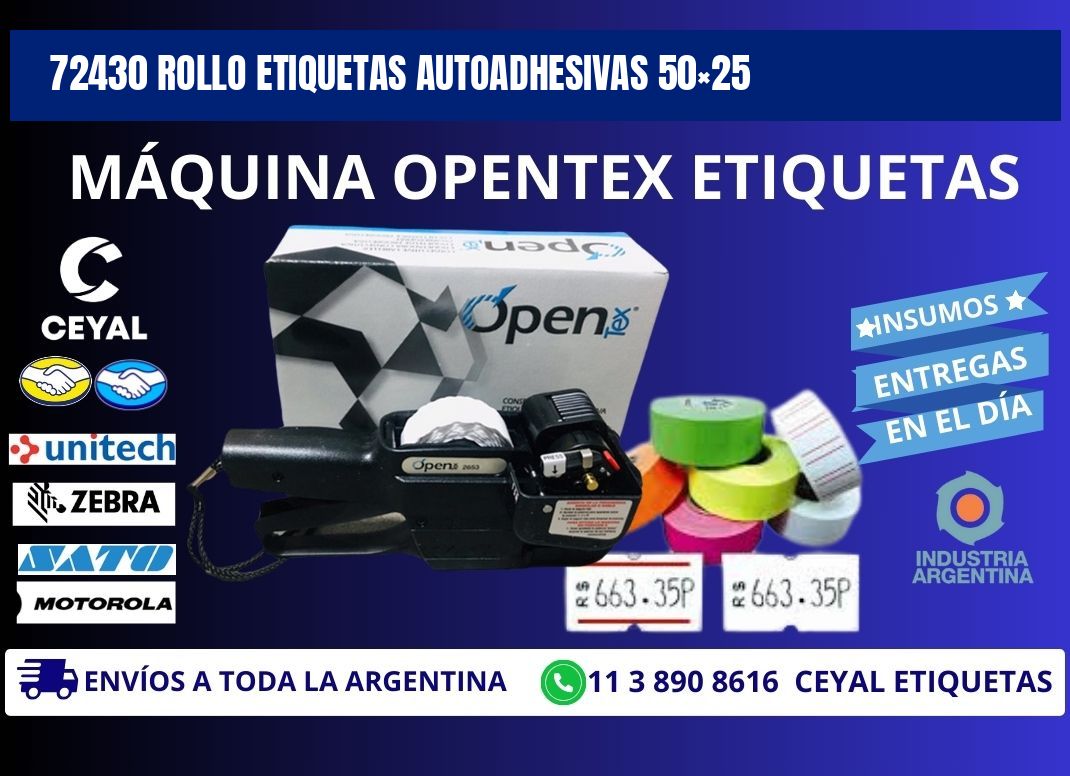 72430 Rollo Etiquetas autoadhesivas 50×25