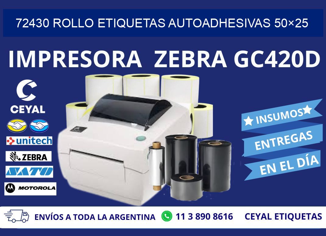 72430 Rollo Etiquetas autoadhesivas 50×25