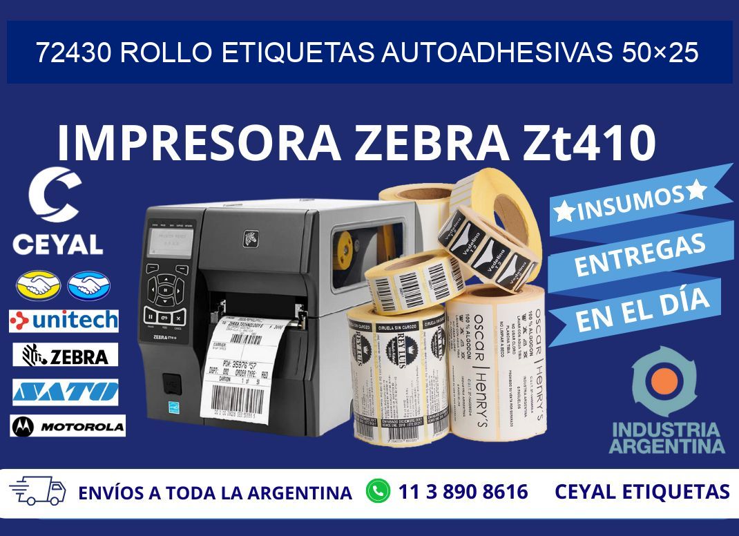 72430 Rollo Etiquetas autoadhesivas 50×25