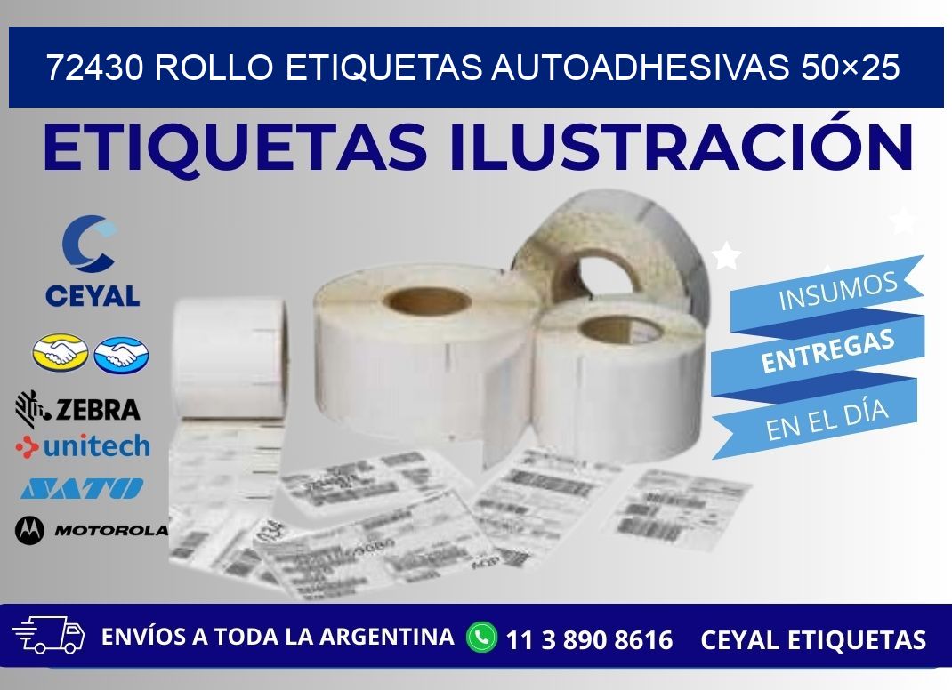 72430 Rollo Etiquetas autoadhesivas 50×25
